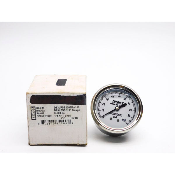 TRERICE D83LFSS2502BA1100 0-100PSI NSMP
