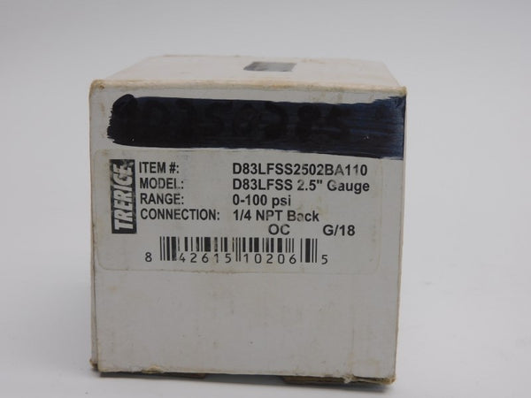 TRERICE D83LFSS2502BA1100 0-100PSI NSMP