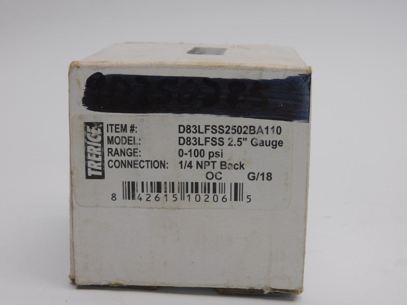 TRERICE D83LFSS2502BA1100 0-100PSI NSMP