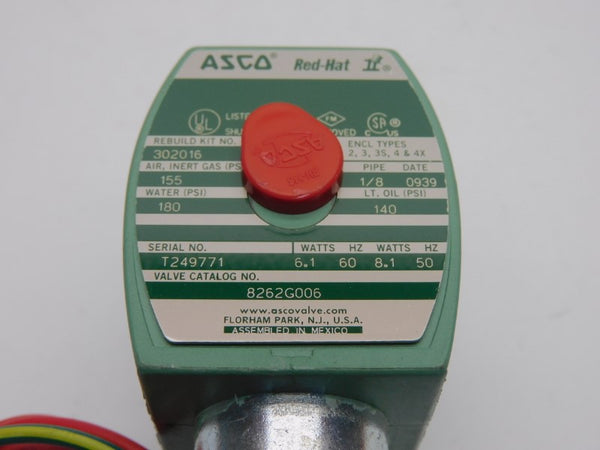 ASCO 8262G006 110/120V 155-180PSI 1/8" NSNP