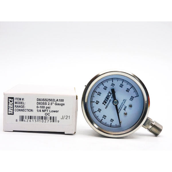TRERICE D83SS2502LA100 0-100PSI NSMP