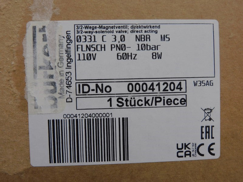 BURKERT 0331C3.0NBRMSFLNCHPN0 00041204 110V NSMP