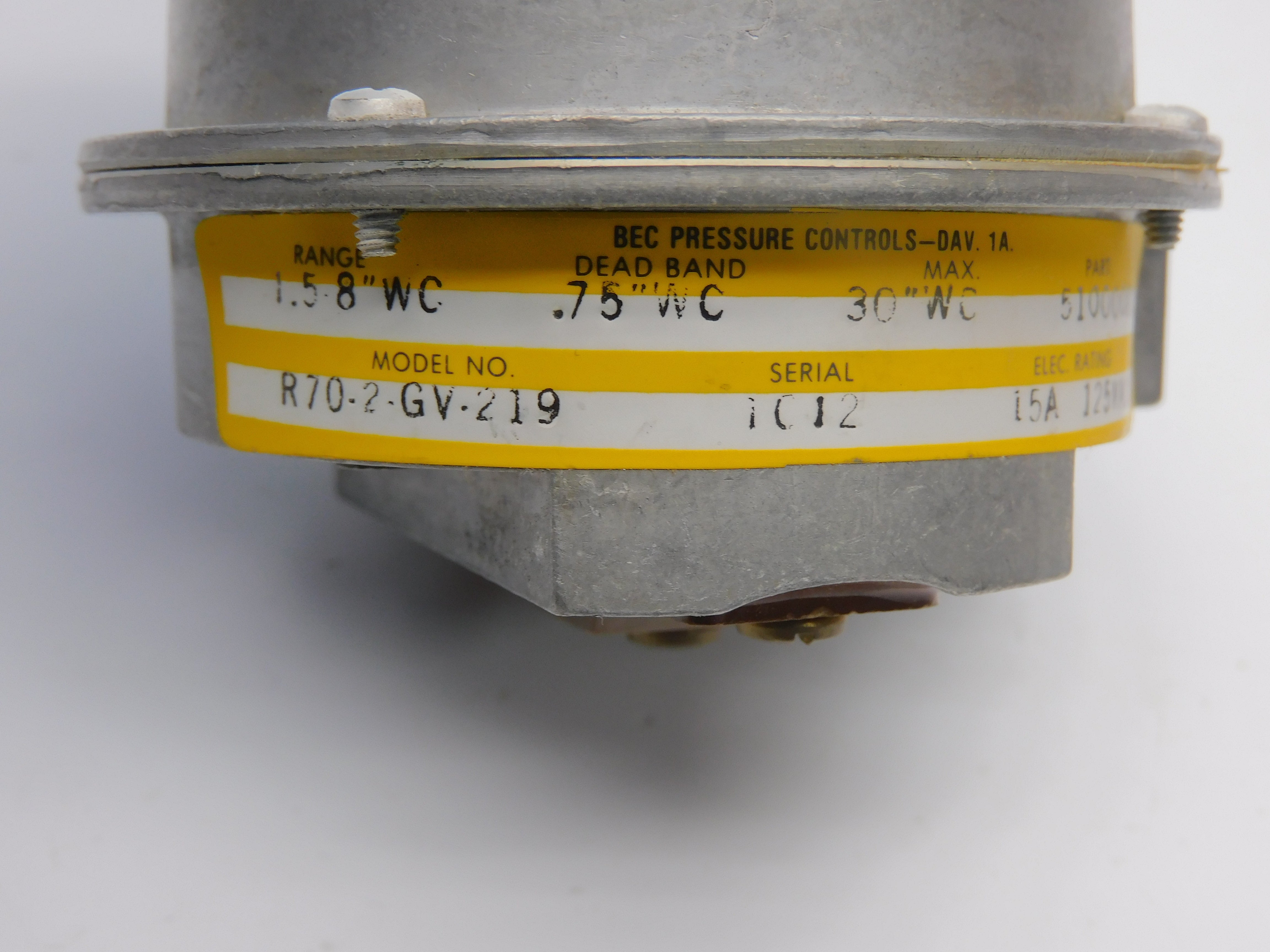 BEC R70-2-GV-219 51000081-2 125VAC 15A NSNP
