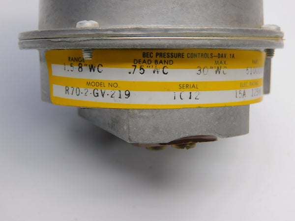 BEC R70-2-GV-219 51000081-2 125VAC 15A NSNP