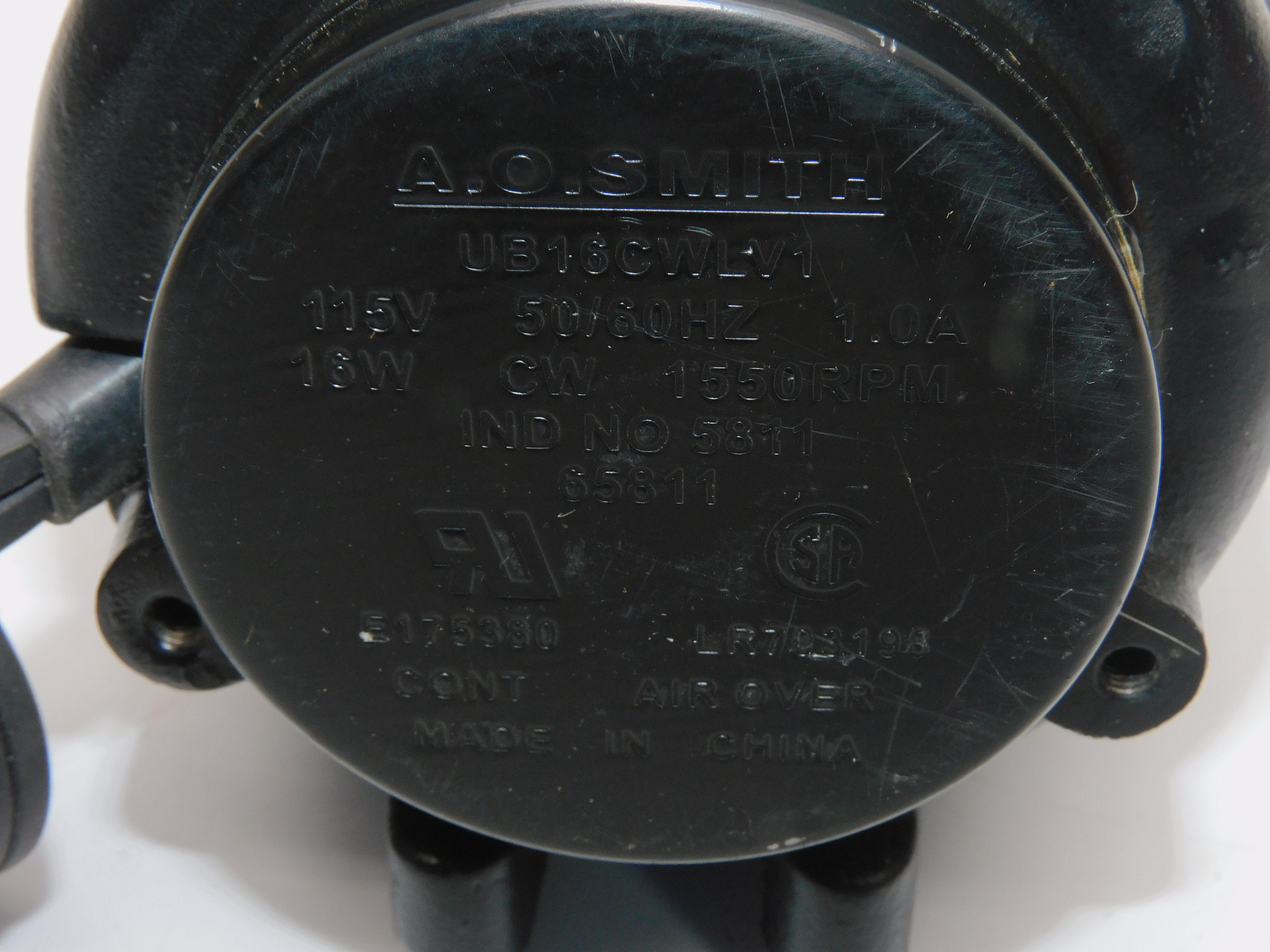A.O. SMITH UB16CWLV1 115V 1.0A (AS PICTURED) NSNP