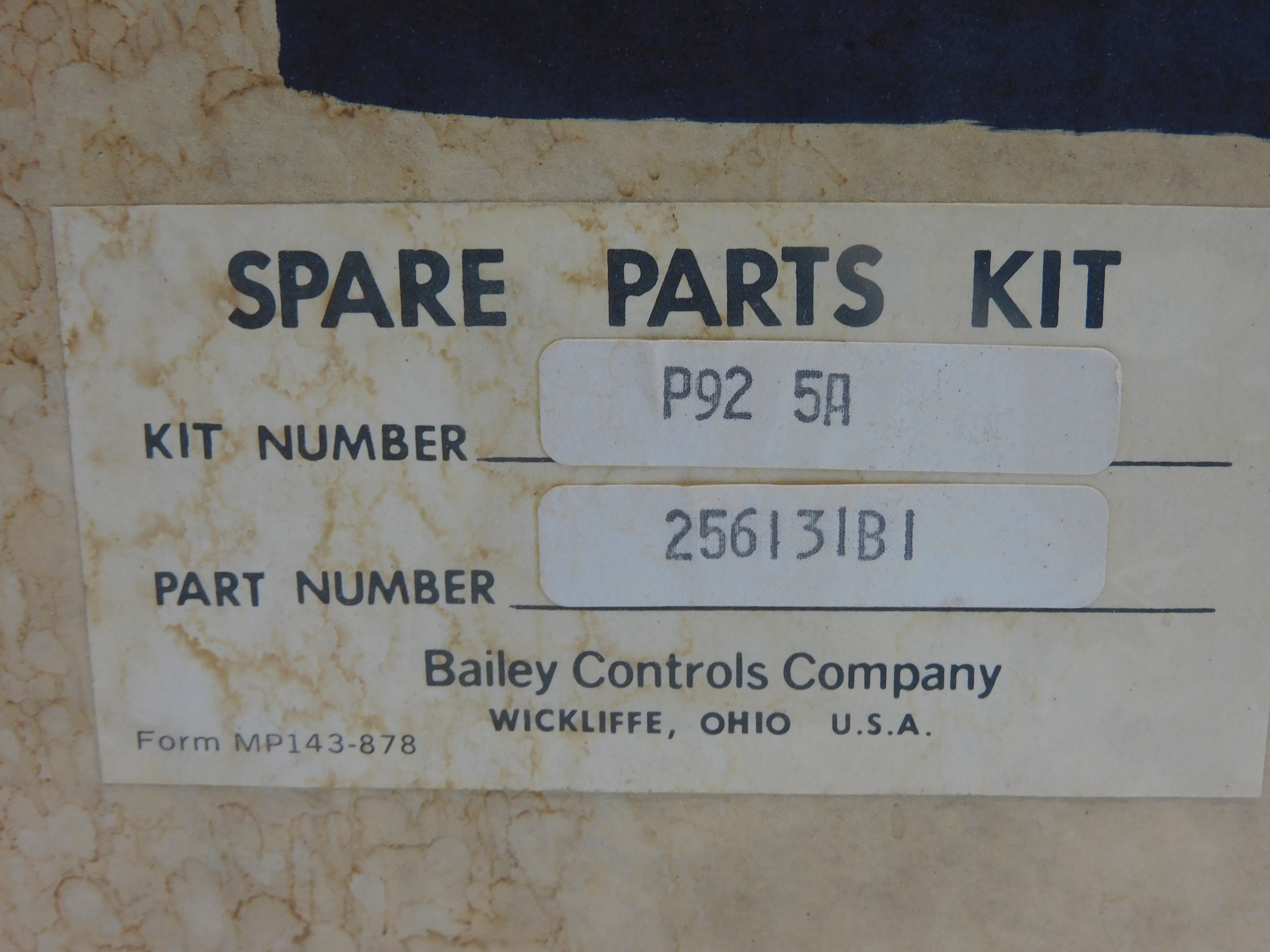 BAILEY CONTROLS 256131B1 P925A NSMP
