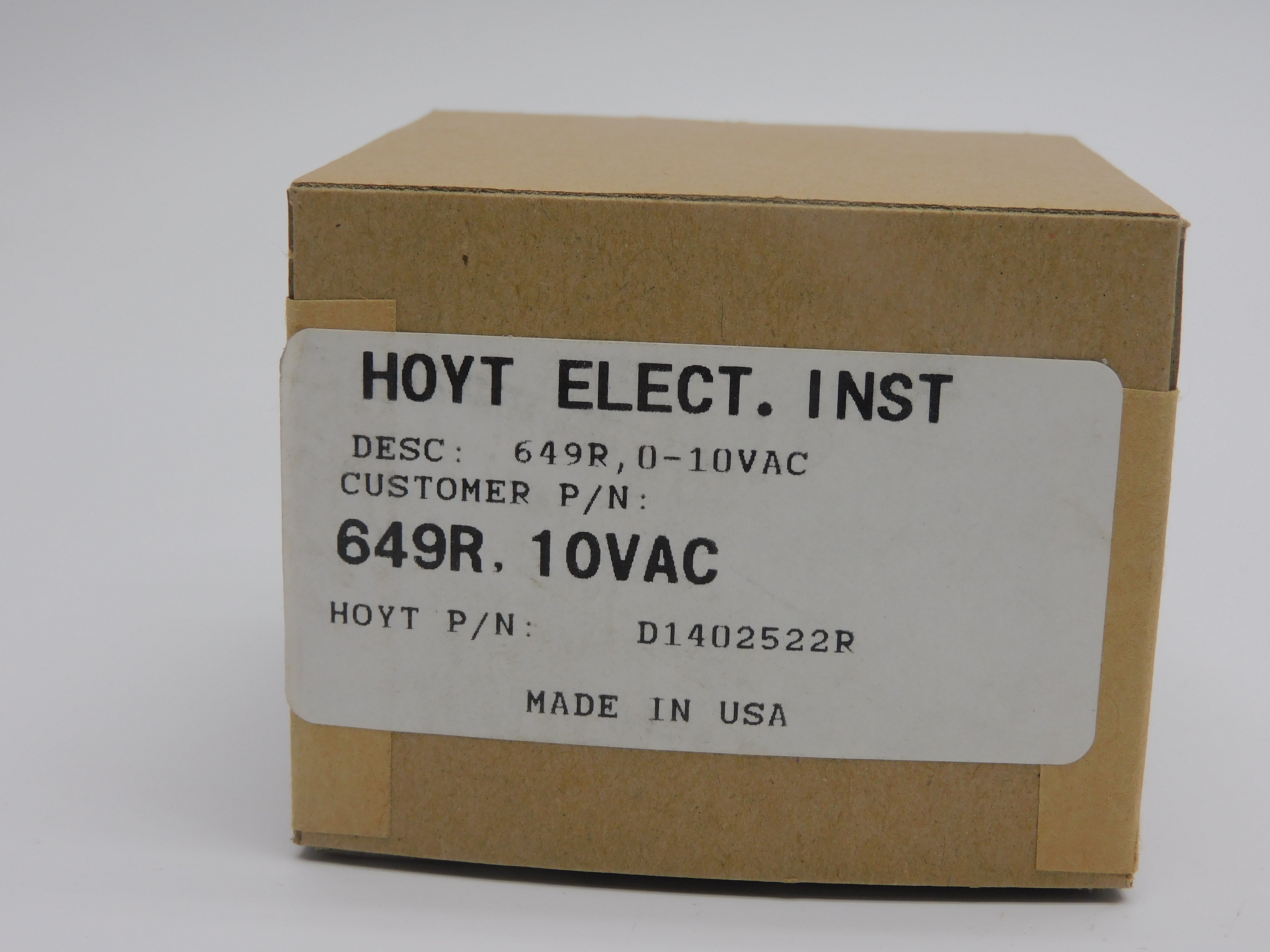 HOYT ELECTRIC D1402522R 649R 0-10VAC NSMP