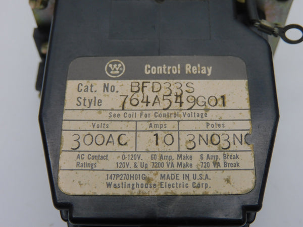 WESTINGHOUSE BFD33SS 300VAC 10A UNMP