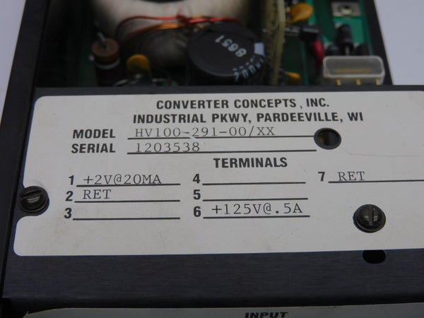 CONVERTER CONCEPTS HV100-291-00/XX 90-250VAC 2.5A UNMP