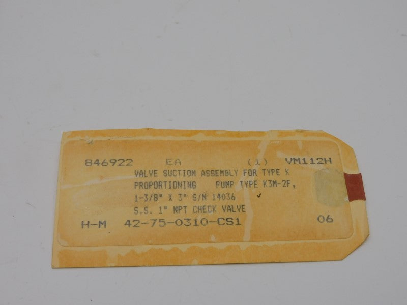 VALVE 42-0310-CS1 NSNP