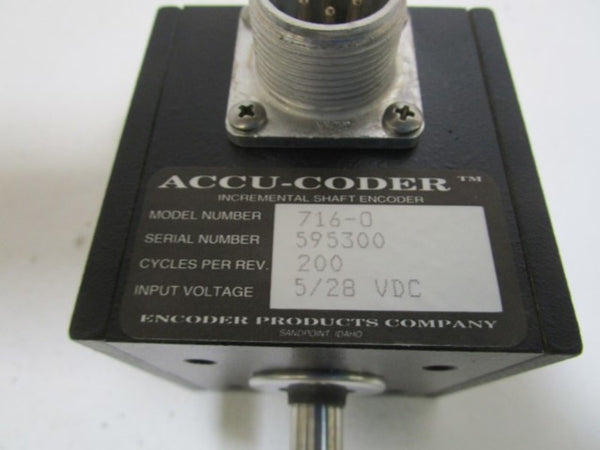 ACCU-CODER SHAFT ENCODER 716-0  NSNP