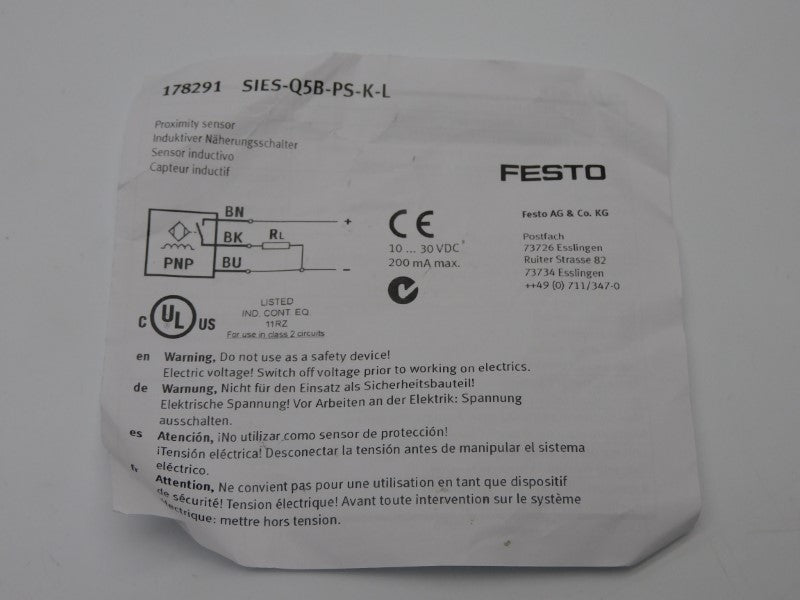 FESTO SIES-Q5B-PS-K-L 178291 10-30VDC NSNP