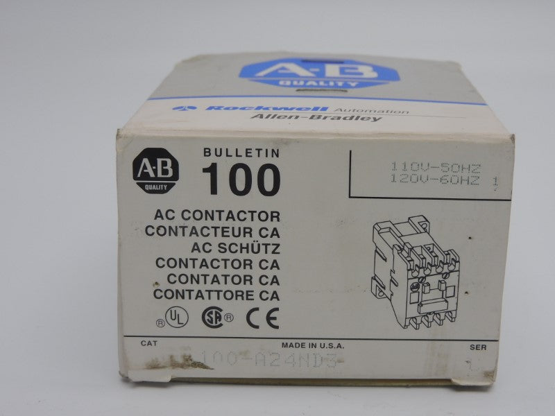 ALLEN BRADLEY 100-A24ND3 SER. C 110/120V 24V (GY/BL) (AS PICTURED) NSMP
