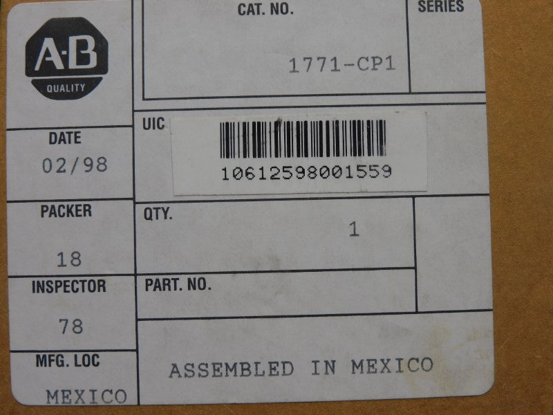 ALLEN BRADLEY 1771-CP1 NSMP