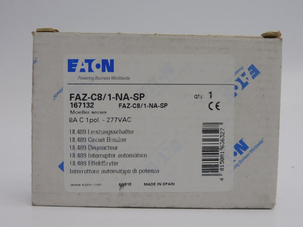 EATON FAZ-C8/1-NA-SP 167132 277VAC 8A NSMP