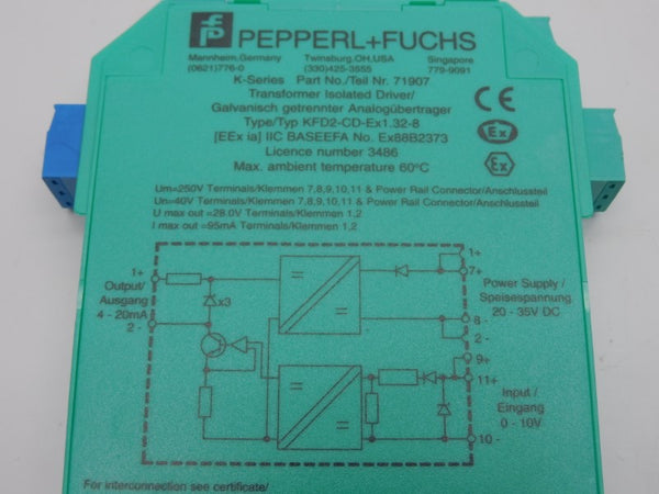PEPPERL+FUCHS KFD2-CD-EX1.32-8 71907 20-35VDC NSNP