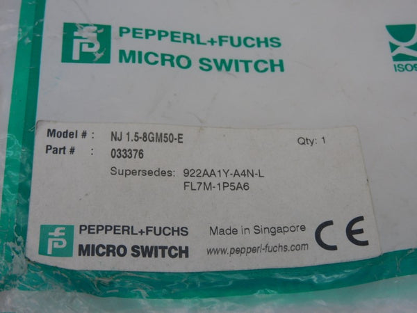 PEPPERL+FUCHS NJ1.5-8GM50-E 33376 10-60VDC NSMP