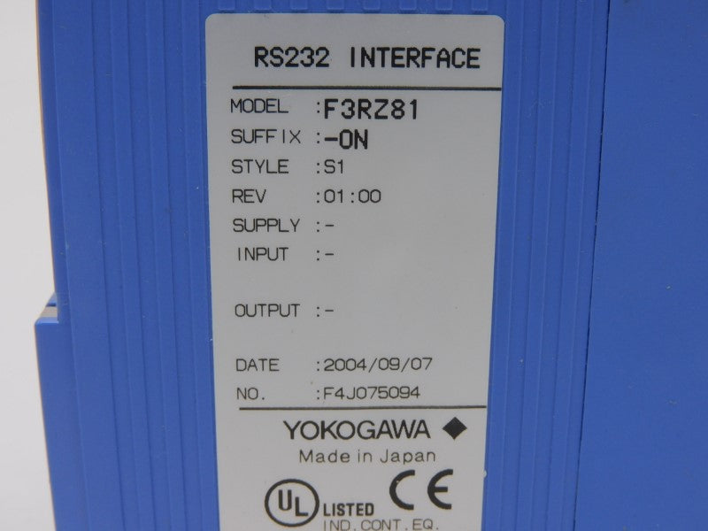 YOKOGAWA F3RZ81-0N REV. 01.00 NSMP