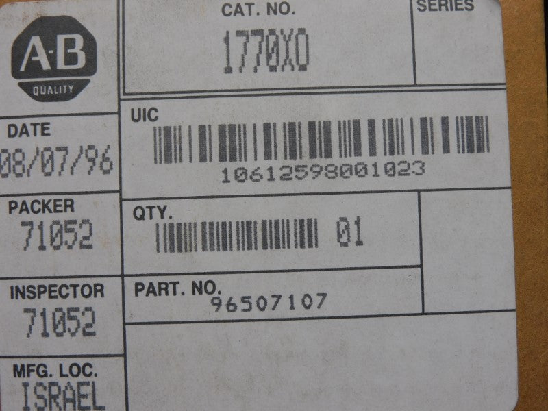 ALLEN BRADLEY 1770-XO 3.6V NSMP