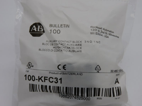 ALLEN BRADLEY 100-KFC31 SER. A NSMP