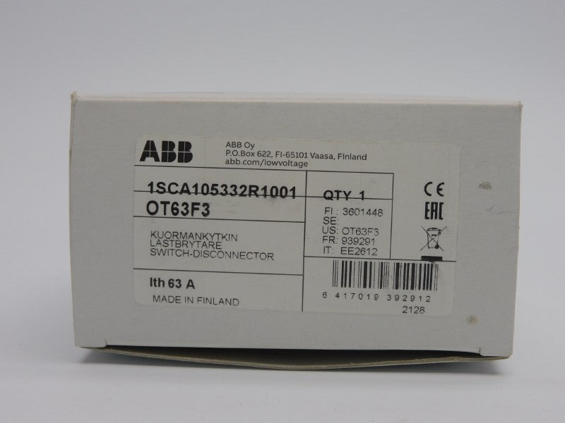 ABB 1SCA105332R1001 OT63F3 600VAC 63A NSMP