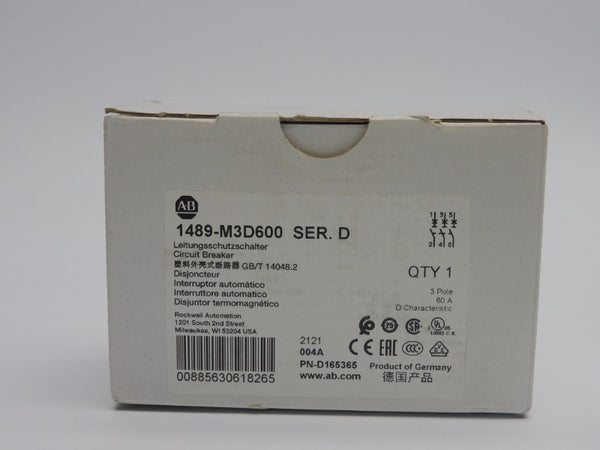 ALLEN BRADLEY 1489-M3D600 SER. D 240V 60A NSMP