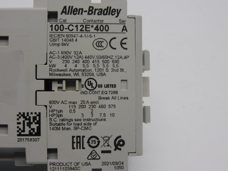 ALLEN BRADLEY 100-C12E*400 SER. A 24VDC 32A NSNP