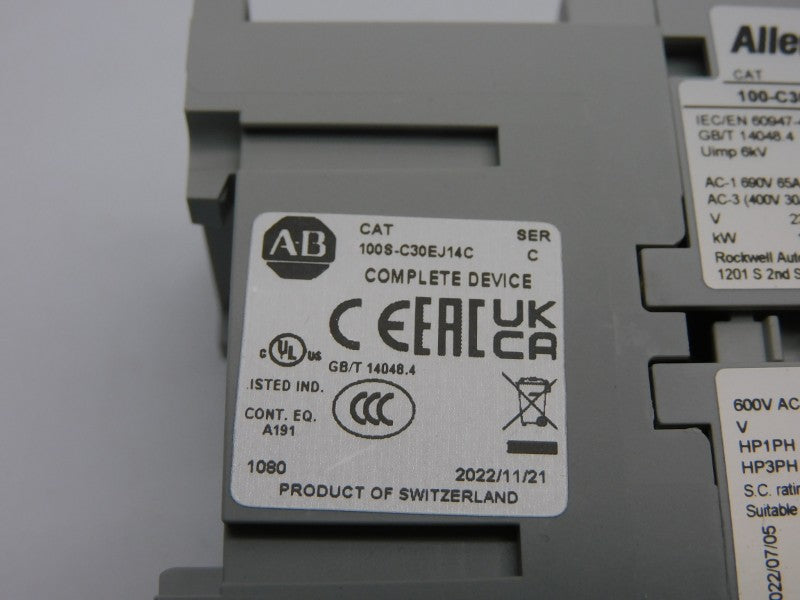 ALLEN BRADLEY 100S-C30EJ14C SER. C 24VDC 65A NSNP