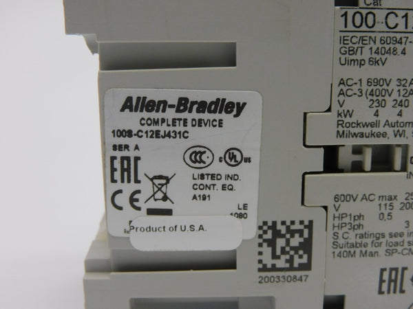 ALLEN BRADLEY 100S-C12EJ431C SER. A 24VDC 32A (A PICTURED) NSNP