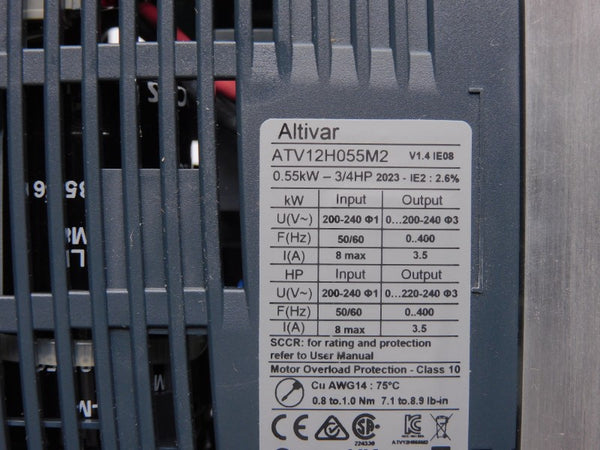 SCHNEIDER ELECTRIC ATV12H055M2 VER. 1.4 200/240V 8A NSMP