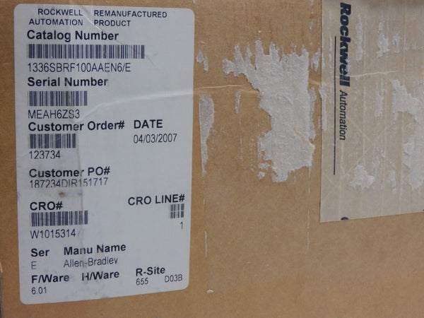 ALLEN BRADLEY 1336S-BRF100-AA-EN6 SER. E F/W 6.01 380-480V 26A REMAN