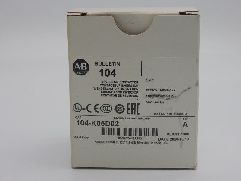ALLEN BRADLEY 104-K05D02 SER. A 110/120V (WH) NSMP