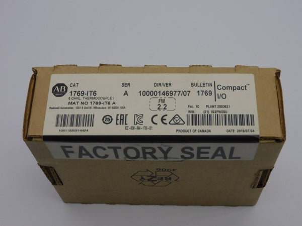 ALLEN BRADLEY 1769-IT6 SER. A F/W 2.2 VER. 07 DATE: 2019 NSFS