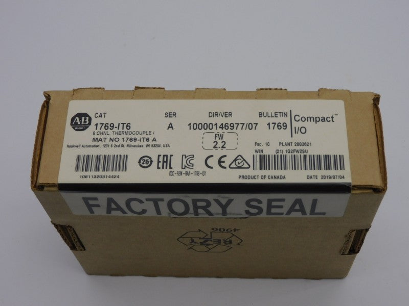 ALLEN BRADLEY 1769-IT6 SER. A F/W 2.2 VER. 07 DATE: 2019 NSFS