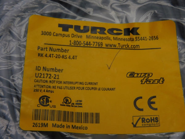 TURCK RK4.4T-20-RS4.4T U2172-21 250V 4A NSMP