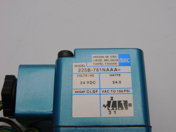 MAC 225B-781NAAA 24VDC 150PSI NSNP