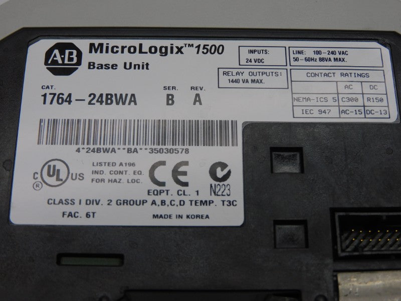 ALLEN BRADLEY 1764-24BWA SER. B REV. A 24VDC NSNP