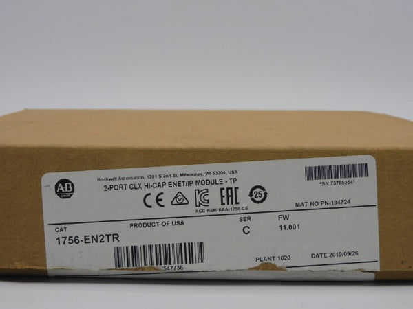 ALLEN BRADLEY 1756-EN2TR SER. C F/W 11.001 5.1VDC 1.0A NSMP