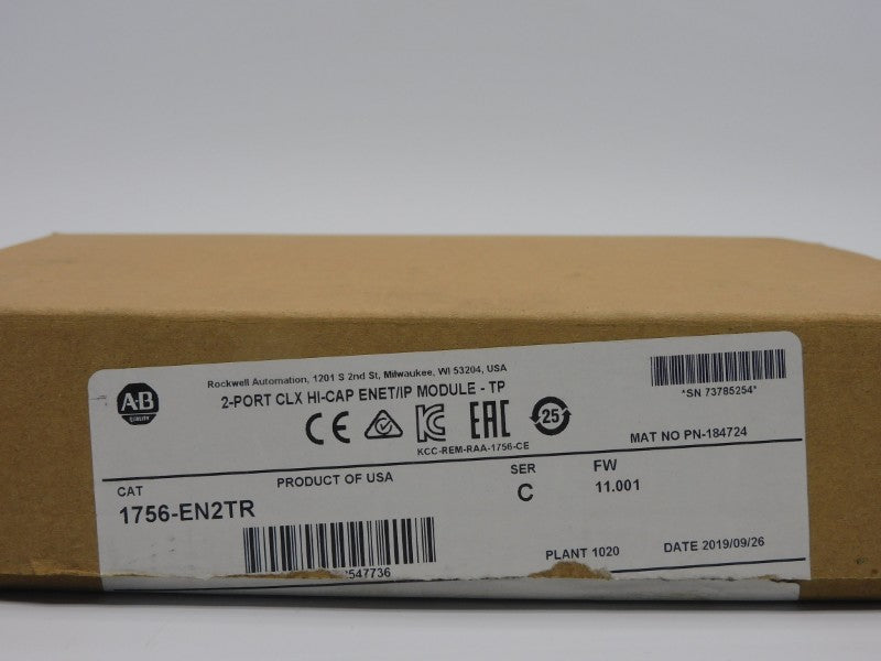 ALLEN BRADLEY 1756-EN2TR SER. C F/W 11.001 5.1VDC 1.0A NSMP