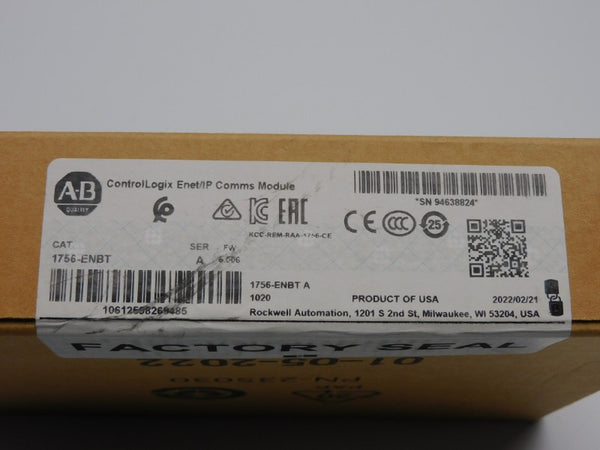 ALLEN BRADLEY 1756-ENBT SER. A F/W 6.006 DATE: 2022 NSFS