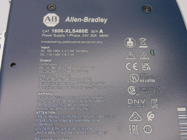 ALLEN BRADLEY 1606-XLS480E SER. A 100-240VAC 20A (AS PICTURED) NSMP