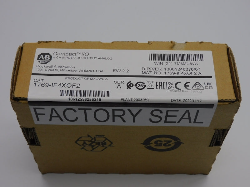 ALLEN BRADLEY 1769-IF4XOF2 SER. A F/W 2.2 VER. 07 DATE: 2022 NSFS
