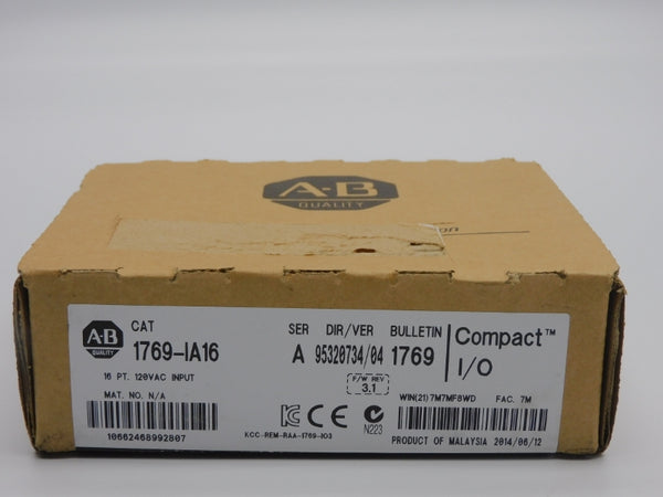 ALLEN BRADLEY 1769-IA16 SER. A F/W 3.1 VER. 04 120VAC DATE: 2014 NSFS