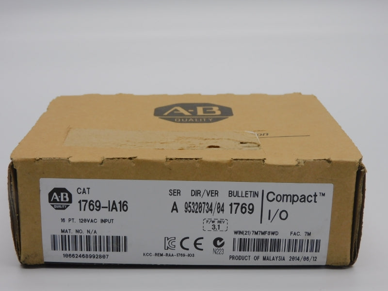 ALLEN BRADLEY 1769-IA16 SER. A F/W 3.1 VER. 04 120VAC DATE: 2014 NSFS