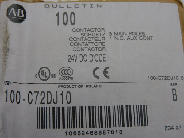 ALLEN BRADLEY 100-C72DJ10 SER. B 24VDC 100A NSNP