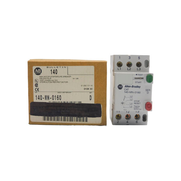ALLEN BRADLEY 140-MN-0160 SER. D 600V 1-1.6A (BR/WH) NSMP