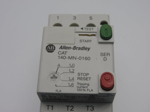 ALLEN BRADLEY 140-MN-0160 SER. D 600V 1-1.6A (BR/WH) NSMP