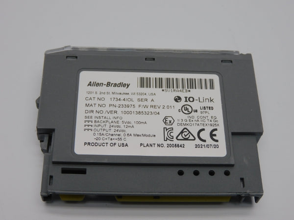 ALLEN BRADLEY 1734-4IOL SER. A F/W 2.011 VER. 04 24VDC 0.6A NSMP