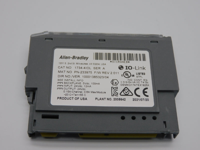 ALLEN BRADLEY 1734-4IOL SER. A F/W 2.011 VER. 04 24VDC 0.6A NSMP