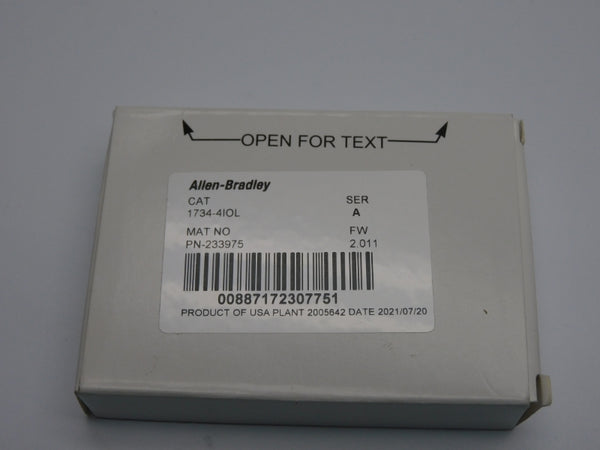 ALLEN BRADLEY 1734-4IOL SER. A F/W 2.011 VER. 04 24VDC 0.6A NSMP